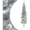 Smal halv plastgran med stativ silver 120 cm vidaXL 120 x 40 cm – miniatyr 1