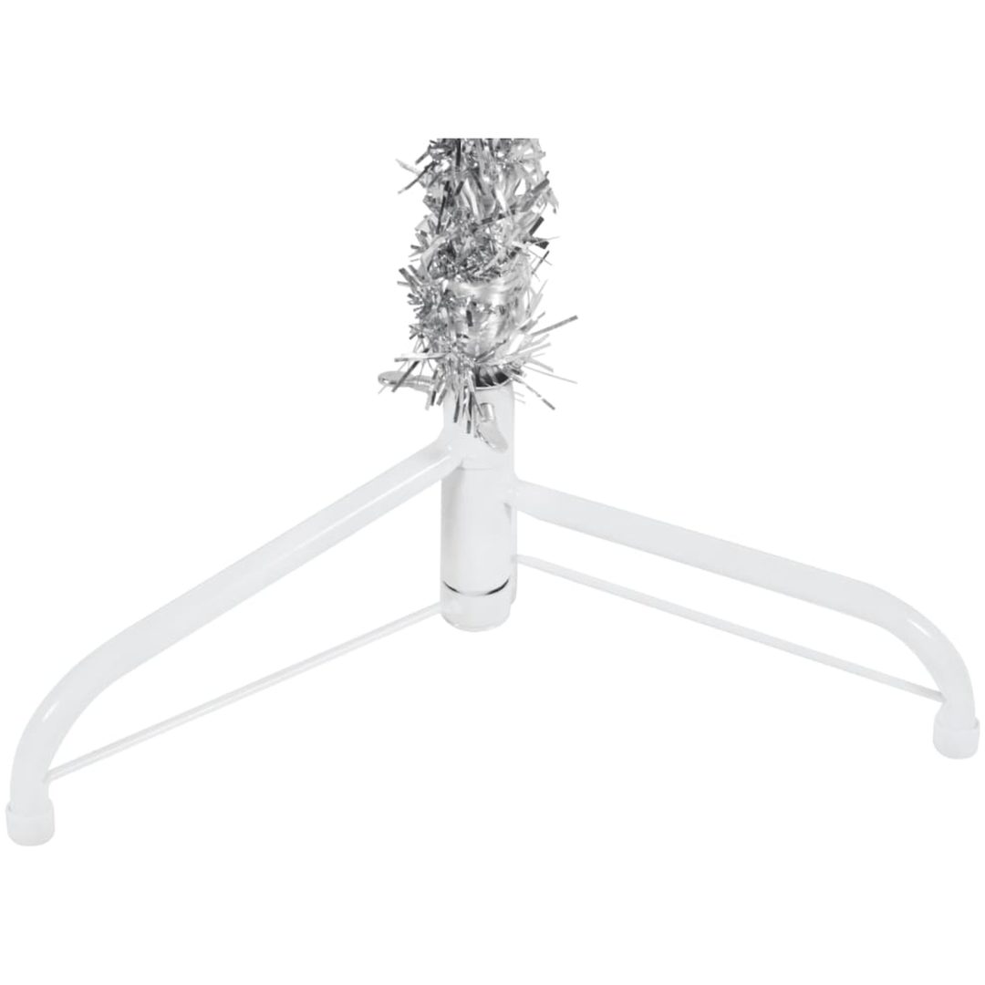 Smal halv plastgran med stativ silver 150 cm vidaXL 150 x 45 cm – bild 6