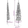 Smal halv plastgran med stativ silver 150 cm vidaXL 150 x 45 cm – miniatyr 8