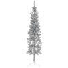 Smal halv plastgran med stativ silver 150 cm vidaXL 150 x 45 cm – miniatyr 1