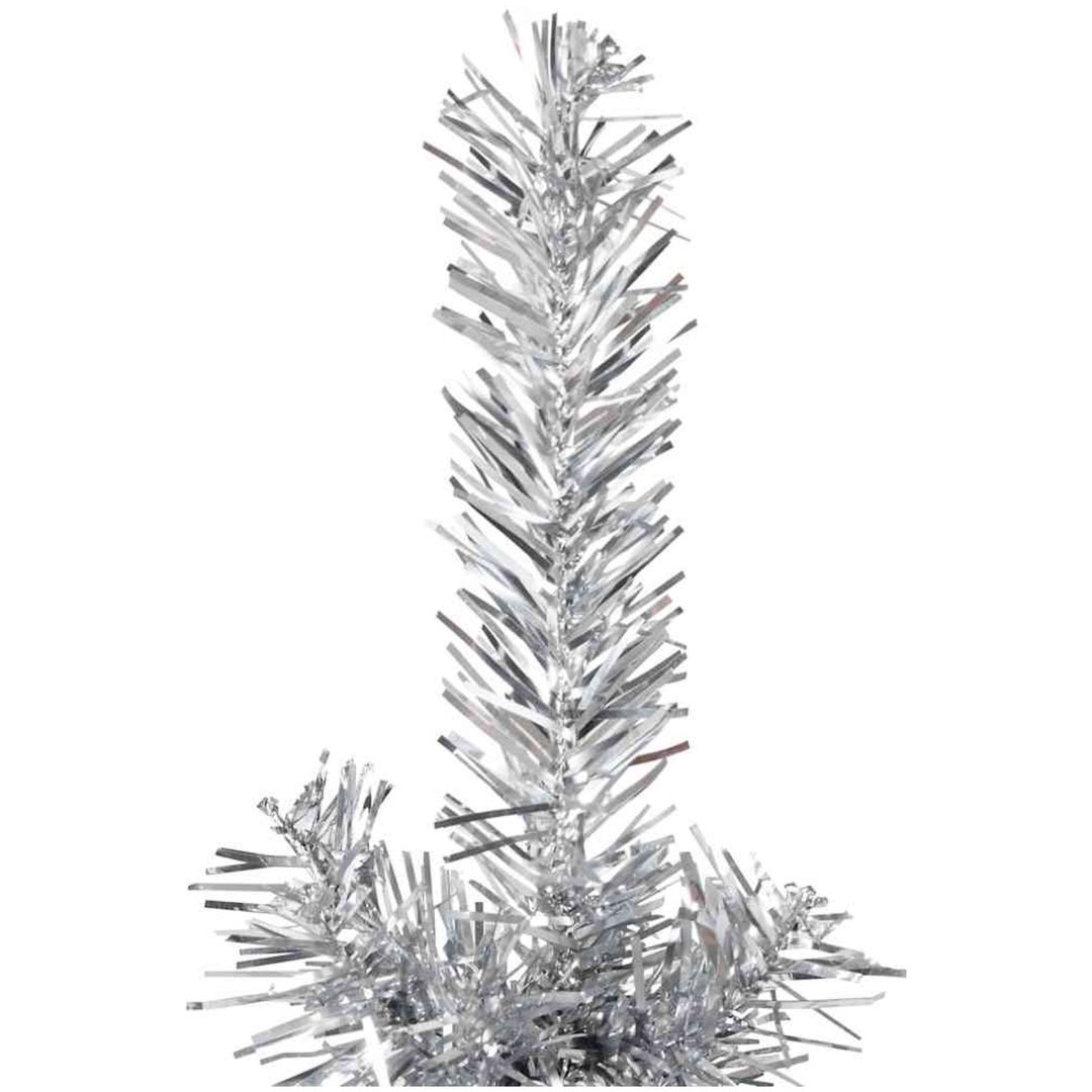 Smal halv plastgran med stativ silver 180 cm vidaXL 180 x 49 cm – bild 6