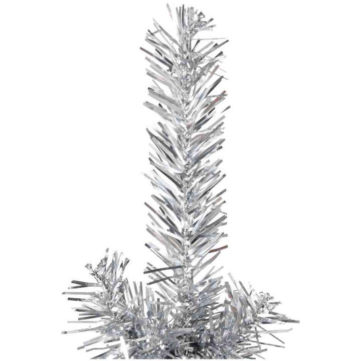 Smal halv plastgran med stativ silver 180 cm vidaXL 180 x 49 cm – bild 6