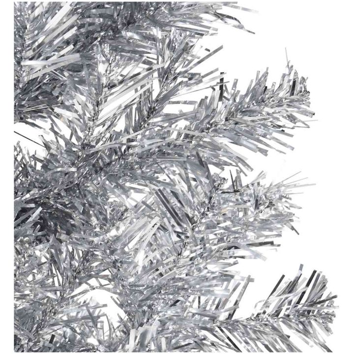 Smal halv plastgran med stativ silver 180 cm vidaXL 180 x 49 cm – bild 7