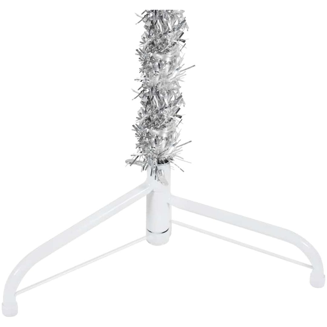 Smal halv plastgran med stativ silver 180 cm vidaXL 180 x 49 cm – bild 8