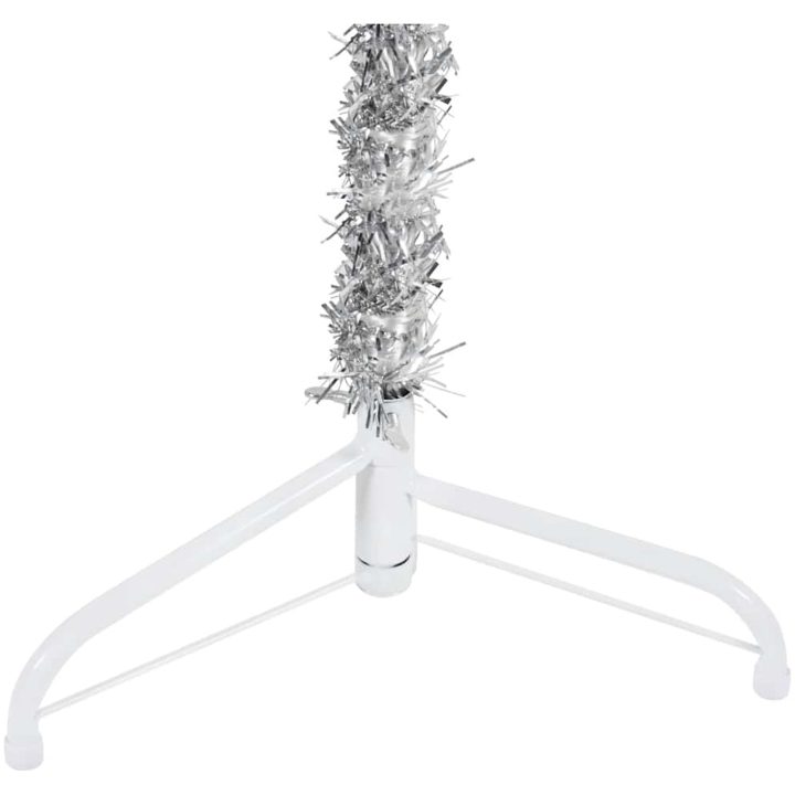 Smal halv plastgran med stativ silver 180 cm vidaXL 180 x 49 cm – bild 8