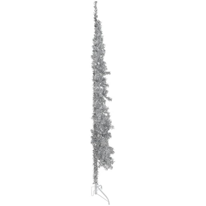 Smal halv plastgran med stativ silver 210 cm vidaXL 210 x 56 cm – bild 2