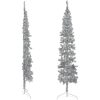 Smal halv plastgran med stativ silver 210 cm vidaXL 210 x 56 cm – miniatyr 3