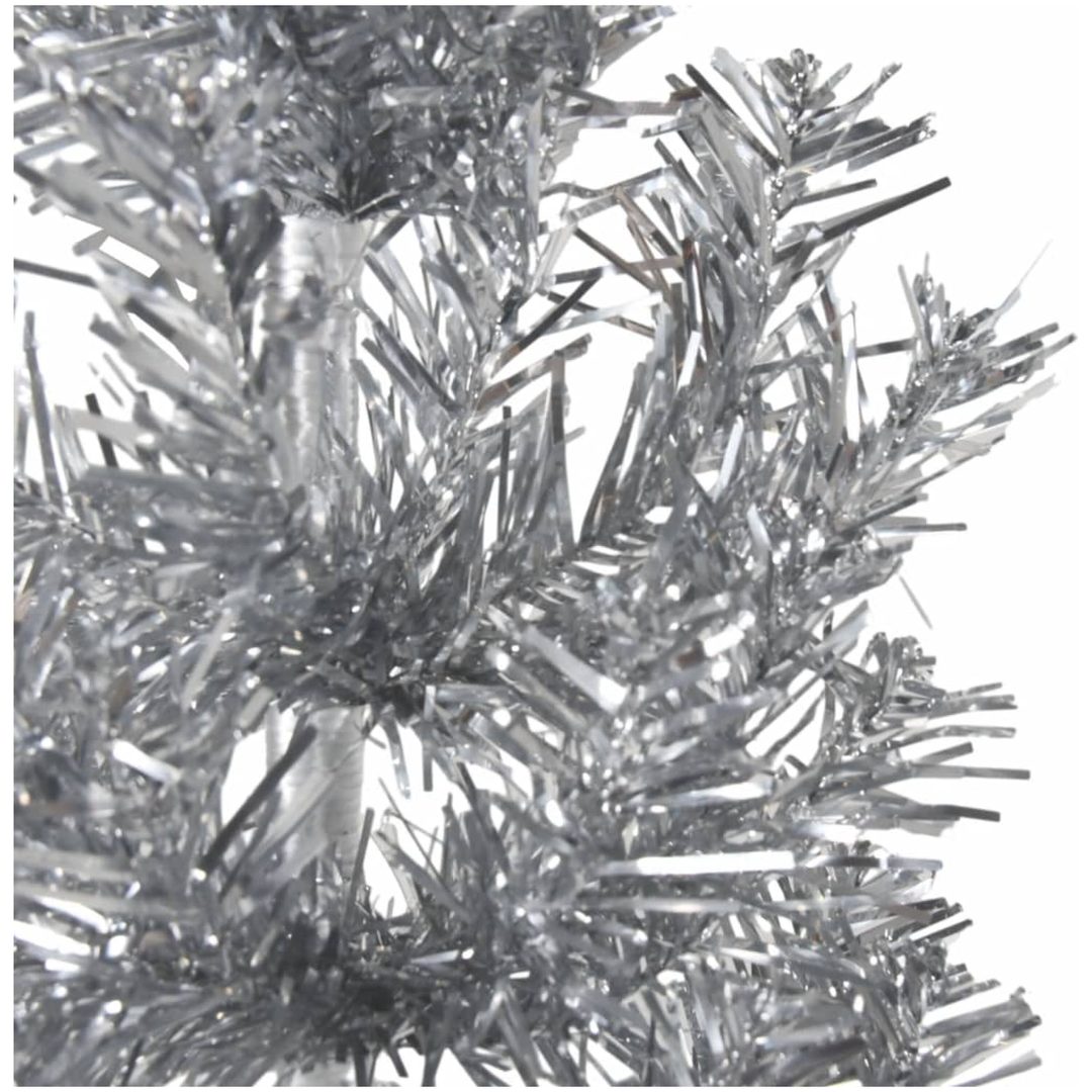 Smal halv plastgran med stativ silver 210 cm vidaXL 210 x 56 cm – bild 5