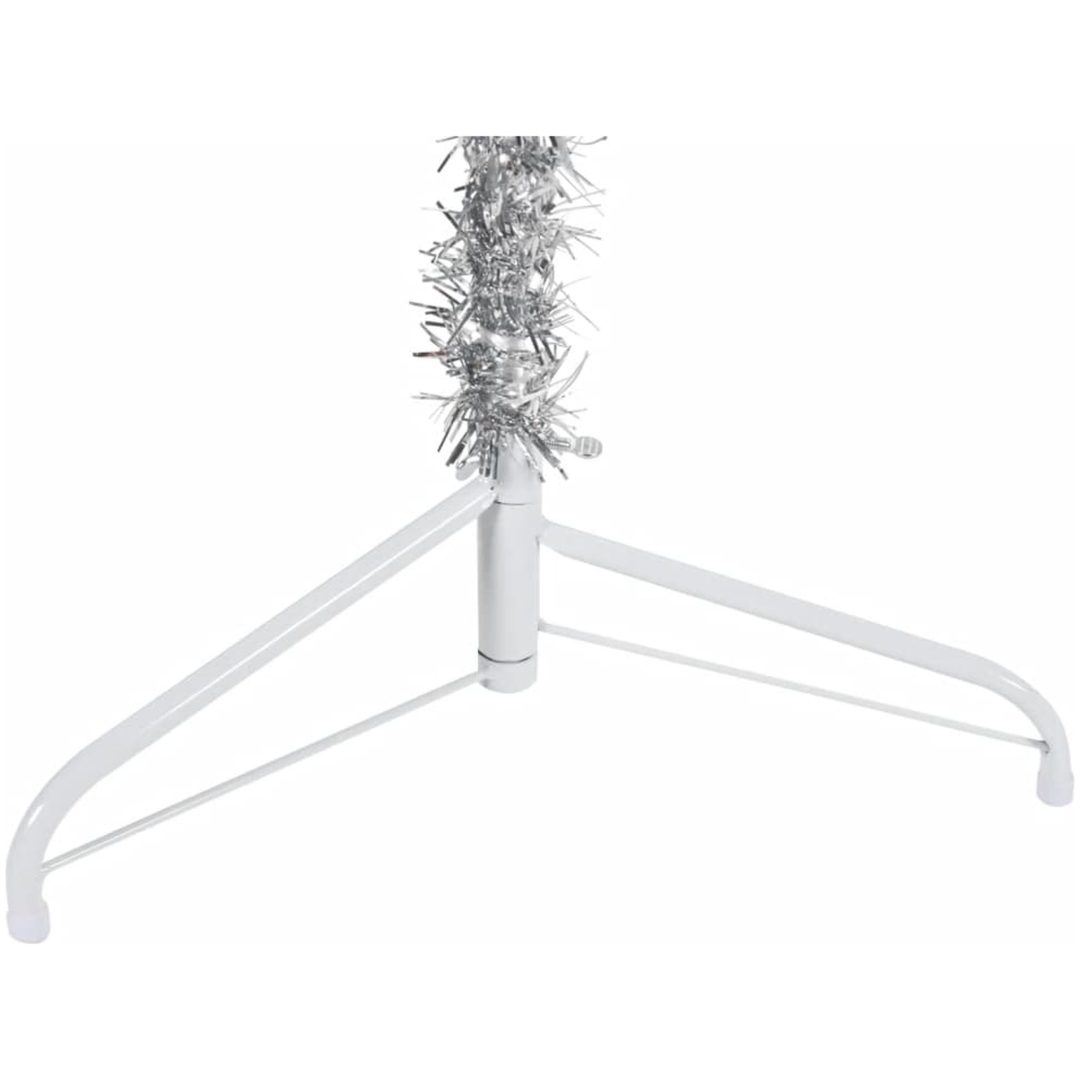 Smal halv plastgran med stativ silver 210 cm vidaXL 210 x 56 cm – bild 6