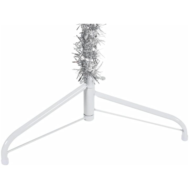 Smal halv plastgran med stativ silver 210 cm vidaXL 210 x 56 cm – bild 6