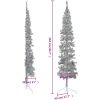 Smal halv plastgran med stativ silver 210 cm vidaXL 210 x 56 cm – miniatyr 8