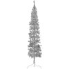 Smal halv plastgran med stativ silver 210 cm vidaXL 210 x 56 cm – miniatyr 1