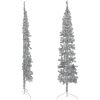 Smal halv plastgran med stativ silver 240 cm vidaXL 240 x 61 cm – miniatyr 2