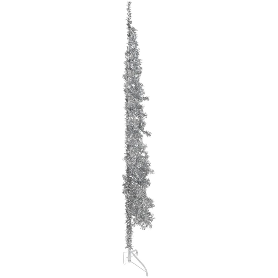 Smal halv plastgran med stativ silver 240 cm vidaXL 240 x 61 cm – bild 4