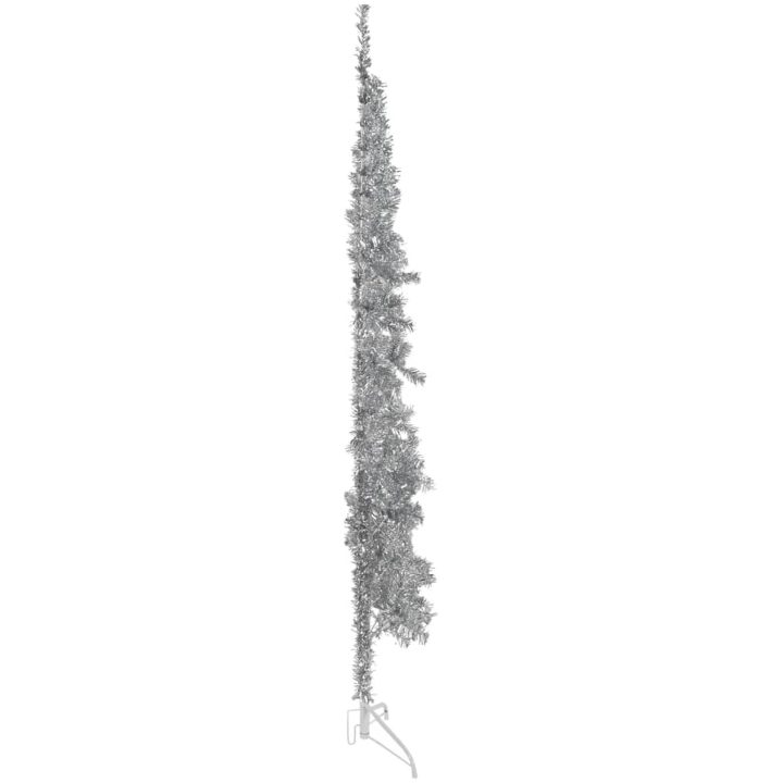 Smal halv plastgran med stativ silver 240 cm vidaXL 240 x 61 cm – bild 4