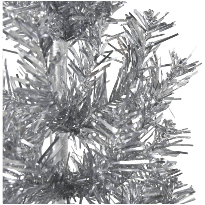 Smal halv plastgran med stativ silver 240 cm vidaXL 240 x 61 cm – bild 6