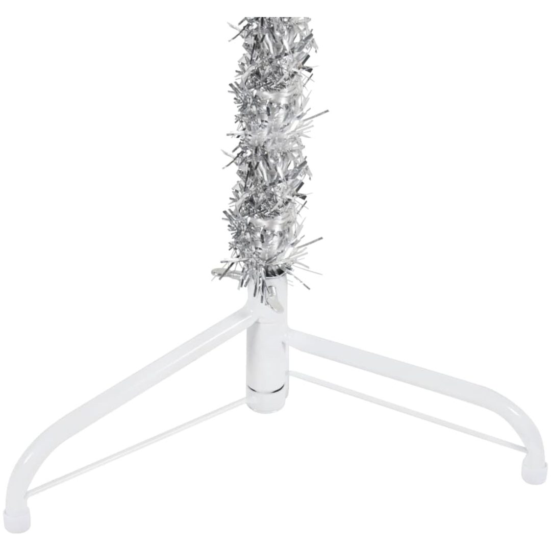 Smal halv plastgran med stativ silver 240 cm vidaXL 240 x 61 cm – bild 7