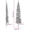 Smal halv plastgran med stativ silver 240 cm vidaXL 240 x 61 cm – miniatyr 9
