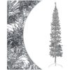 Smal halv plastgran med stativ silver 240 cm vidaXL 240 x 61 cm – miniatyr 1