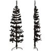 Smal halv plastgran med stativ svart 120 cm vidaXL 120 x 40 cm – miniatyr 2