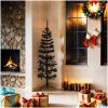 Smal halv plastgran med stativ svart 150 cm vidaXL 150 x 45 cm – miniatyr 2