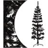 Smal halv plastgran med stativ svart 150 cm vidaXL 150 x 45 cm – miniatyr 3