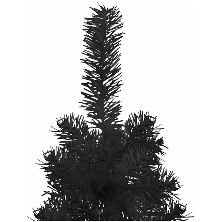 Smal halv plastgran med stativ svart 150 cm vidaXL 150 x 45 cm – bild 6