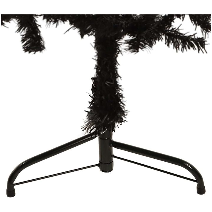 Smal halv plastgran med stativ svart 150 cm vidaXL 150 x 45 cm – bild 7