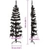 Smal halv plastgran med stativ svart 150 cm vidaXL 150 x 45 cm – miniatyr 9
