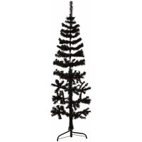 Smal halv plastgran med stativ svart 150 cm vidaXL