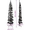 Smal halv plastgran med stativ svart 180 cm vidaXL 180 x 49 cm – miniatyr 8