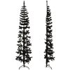Smal halv plastgran med stativ svart 210 cm vidaXL 210 x 56 cm – miniatyr 2