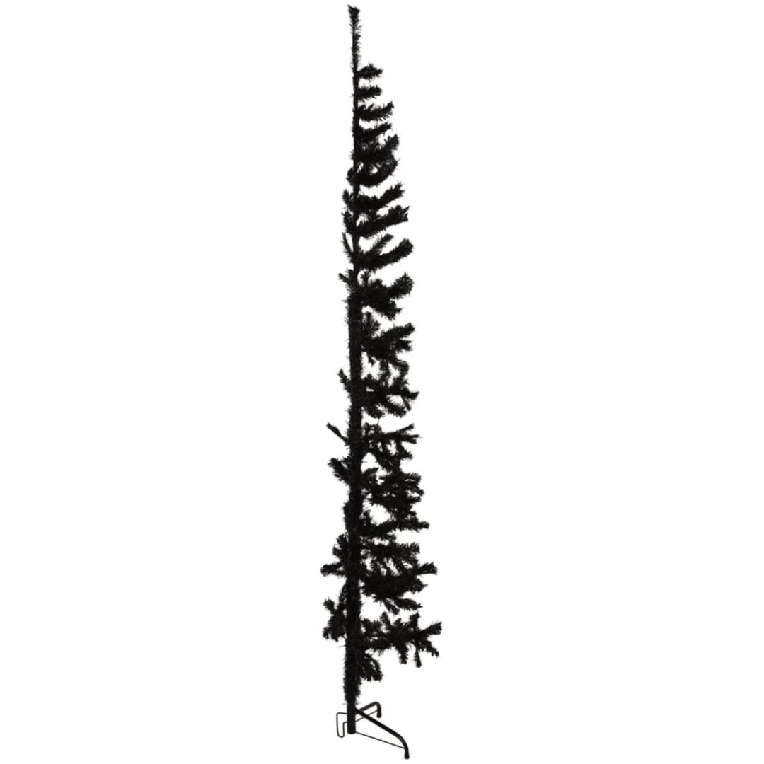 Smal halv plastgran med stativ svart 210 cm vidaXL 210 x 56 cm – bild 4