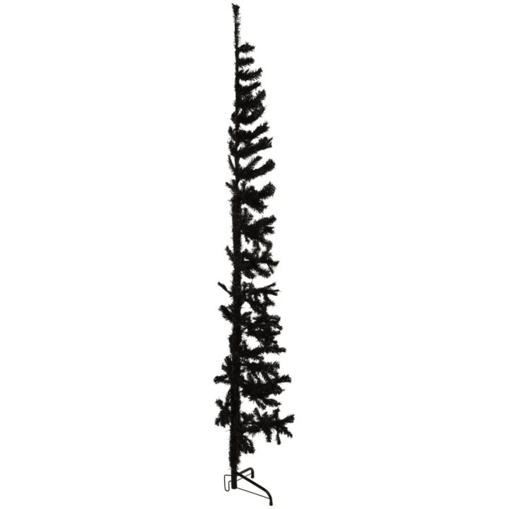 Smal halv plastgran med stativ svart 210 cm vidaXL 210 x 56 cm – bild 4