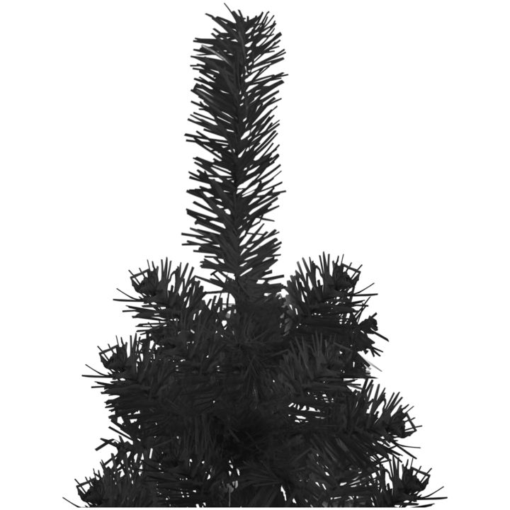 Smal halv plastgran med stativ svart 210 cm vidaXL 210 x 56 cm – bild 5