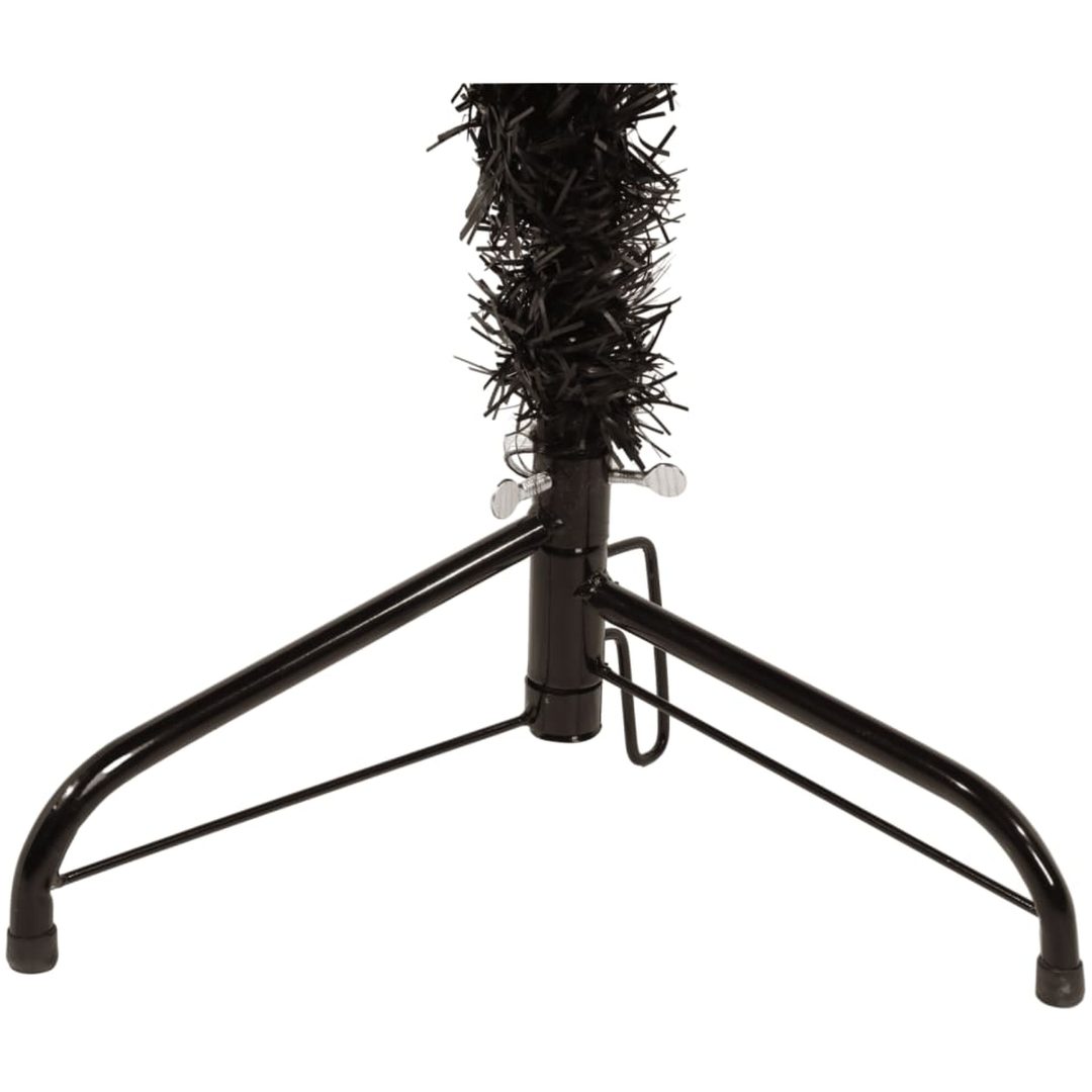 Smal halv plastgran med stativ svart 210 cm vidaXL 210 x 56 cm – bild 6