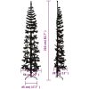 Smal halv plastgran med stativ svart 210 cm vidaXL 210 x 56 cm – miniatyr 8