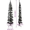 Smal halv plastgran med stativ svart 240 cm vidaXL 240 x 61 cm – miniatyr 9