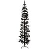 Smal halv plastgran med stativ svart 240 cm vidaXL 240 x 61 cm – miniatyr 1