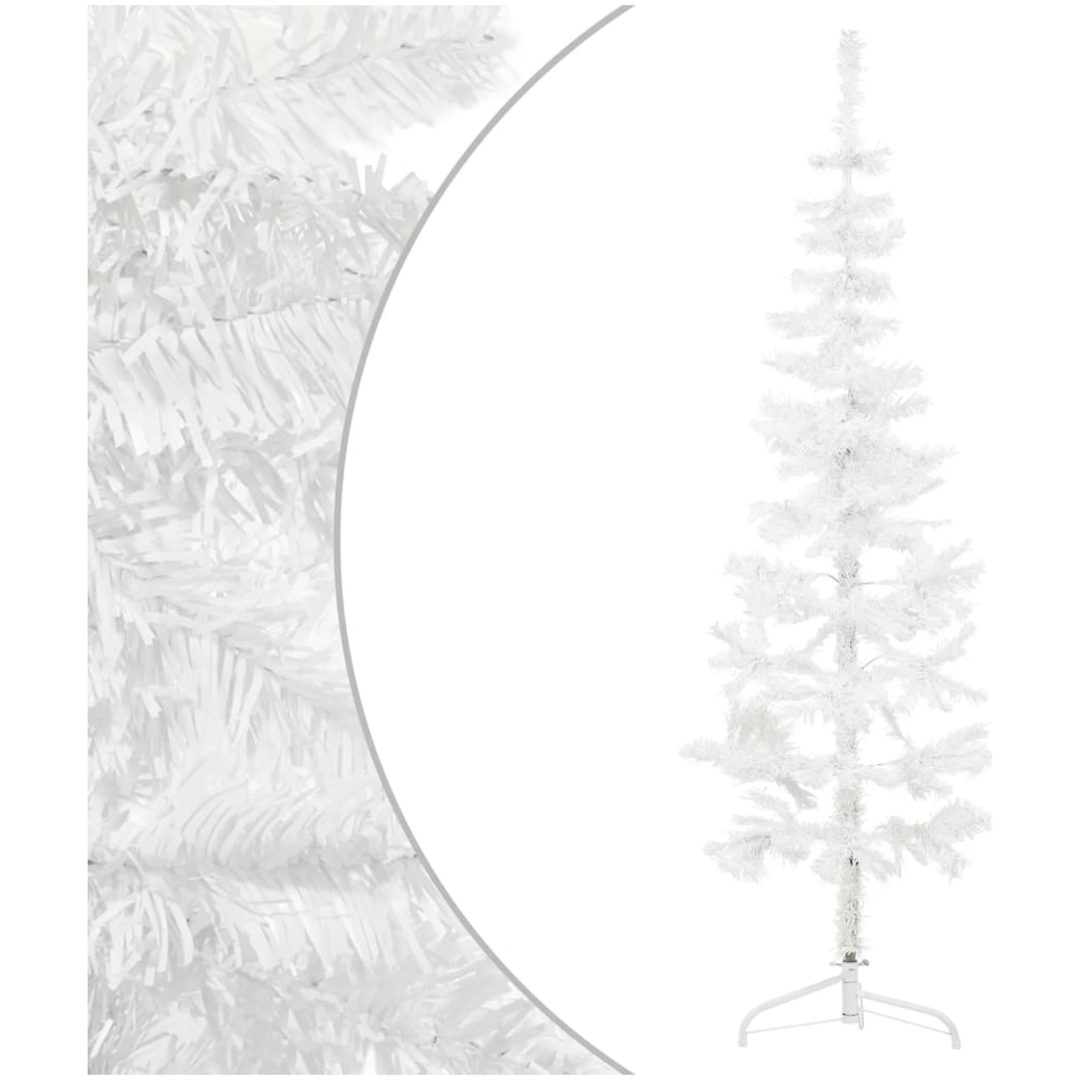 Smal halv plastgran med stativ vit 120 cm vidaXL 120 x 40 cm