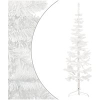 Smal halv plastgran med stativ vit 120 cm vidaXL