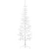 Smal halv plastgran med stativ vit 150 cm vidaXL 150 x 45 cm – miniatyr 2