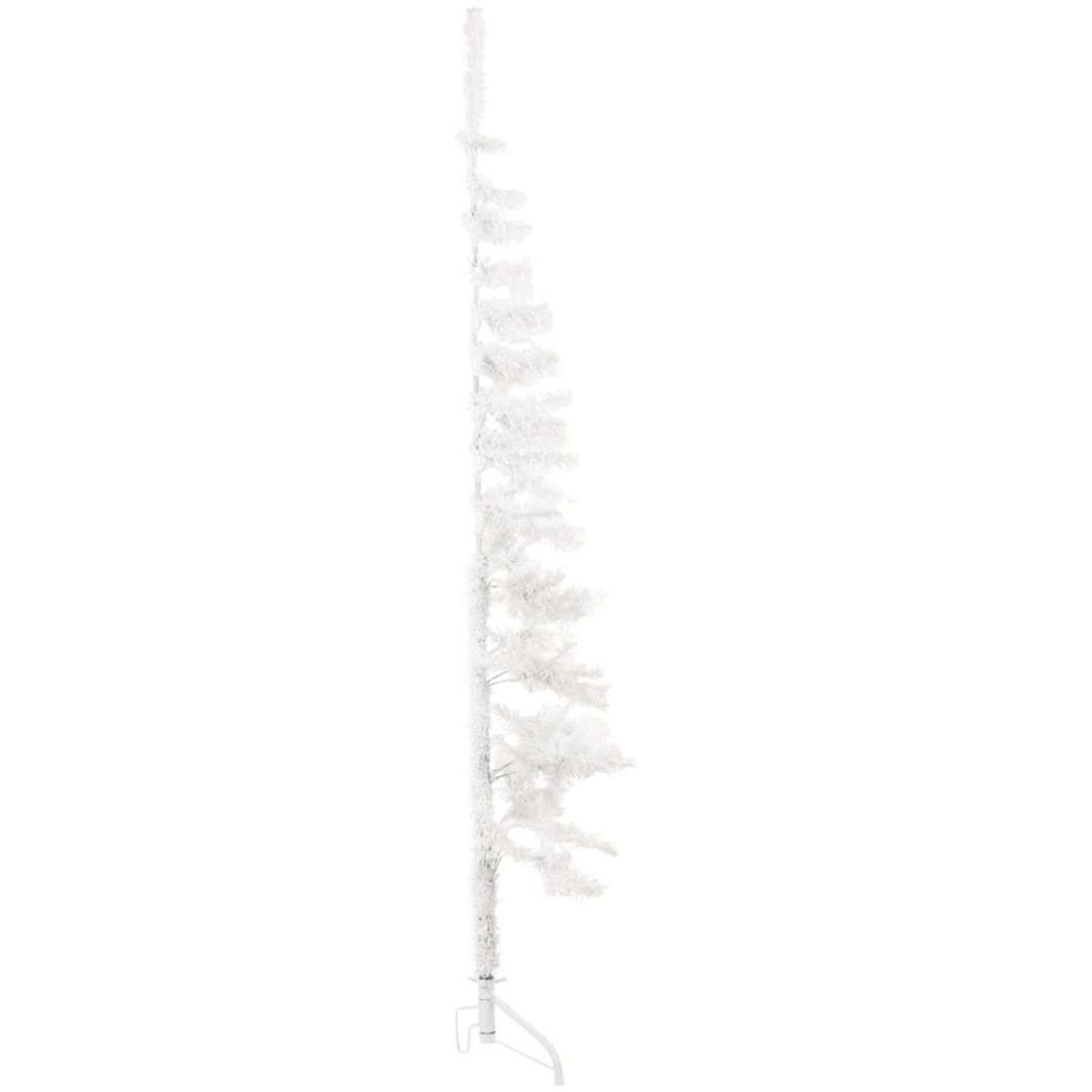 Smal halv plastgran med stativ vit 150 cm vidaXL 150 x 45 cm – bild 3