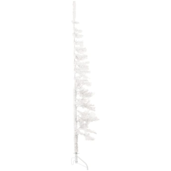 Smal halv plastgran med stativ vit 150 cm vidaXL 150 x 45 cm – bild 3