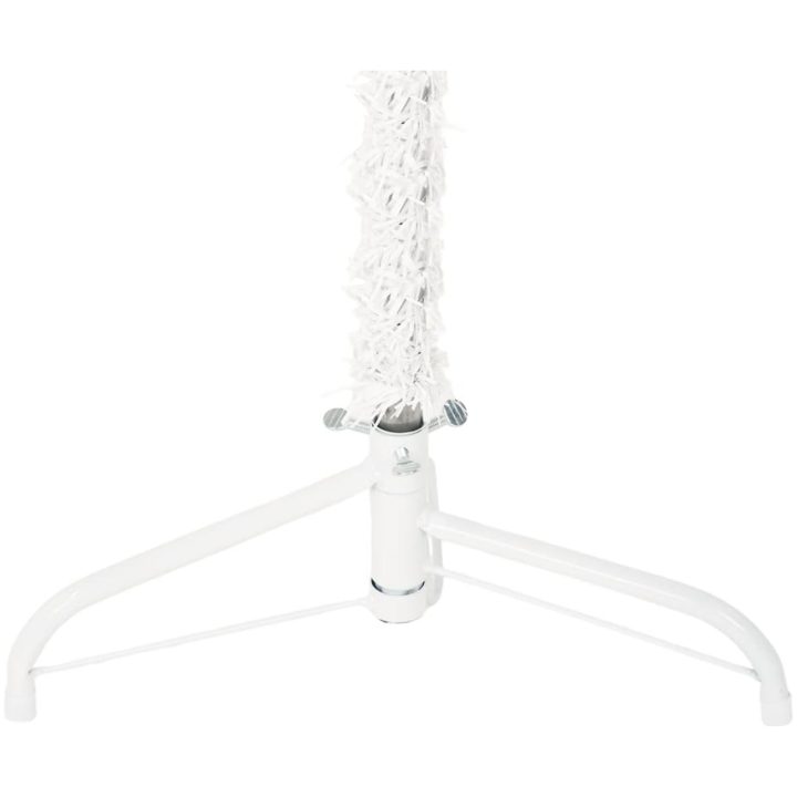 Smal halv plastgran med stativ vit 150 cm vidaXL 150 x 45 cm – bild 6