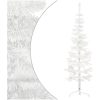 Smal halv plastgran med stativ vit 150 cm vidaXL 150 x 45 cm – miniatyr 1