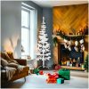Smal halv plastgran med stativ vit 180 cm vidaXL 180 x 49 cm – miniatyr 2