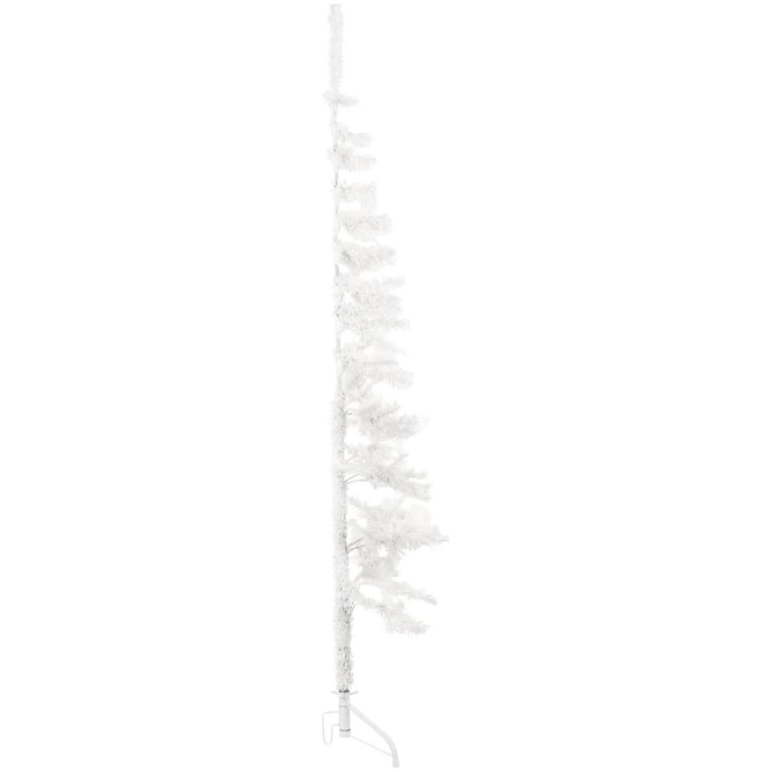 Smal halv plastgran med stativ vit 180 cm vidaXL 180 x 49 cm – bild 5