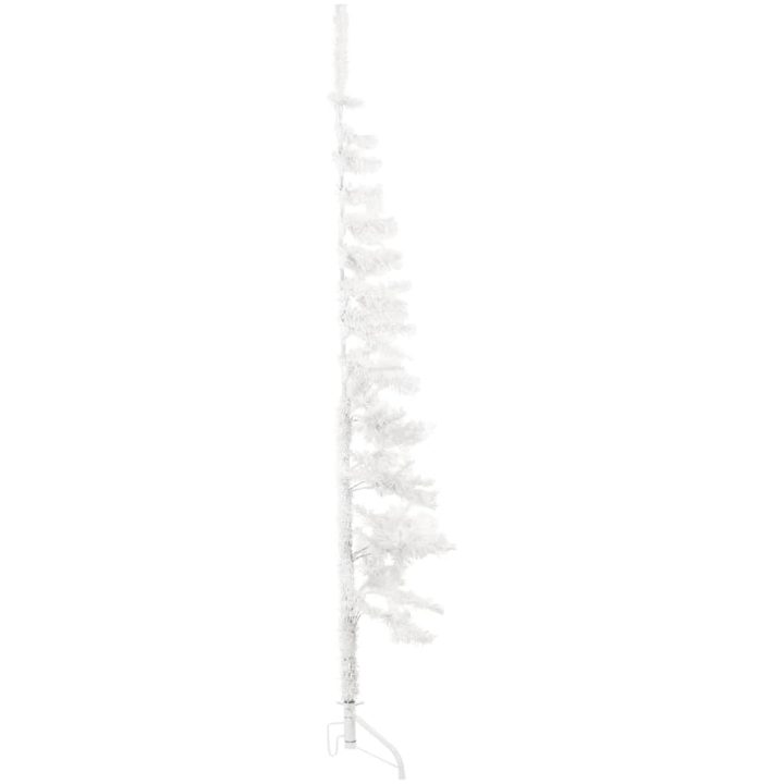 Smal halv plastgran med stativ vit 180 cm vidaXL 180 x 49 cm – bild 5