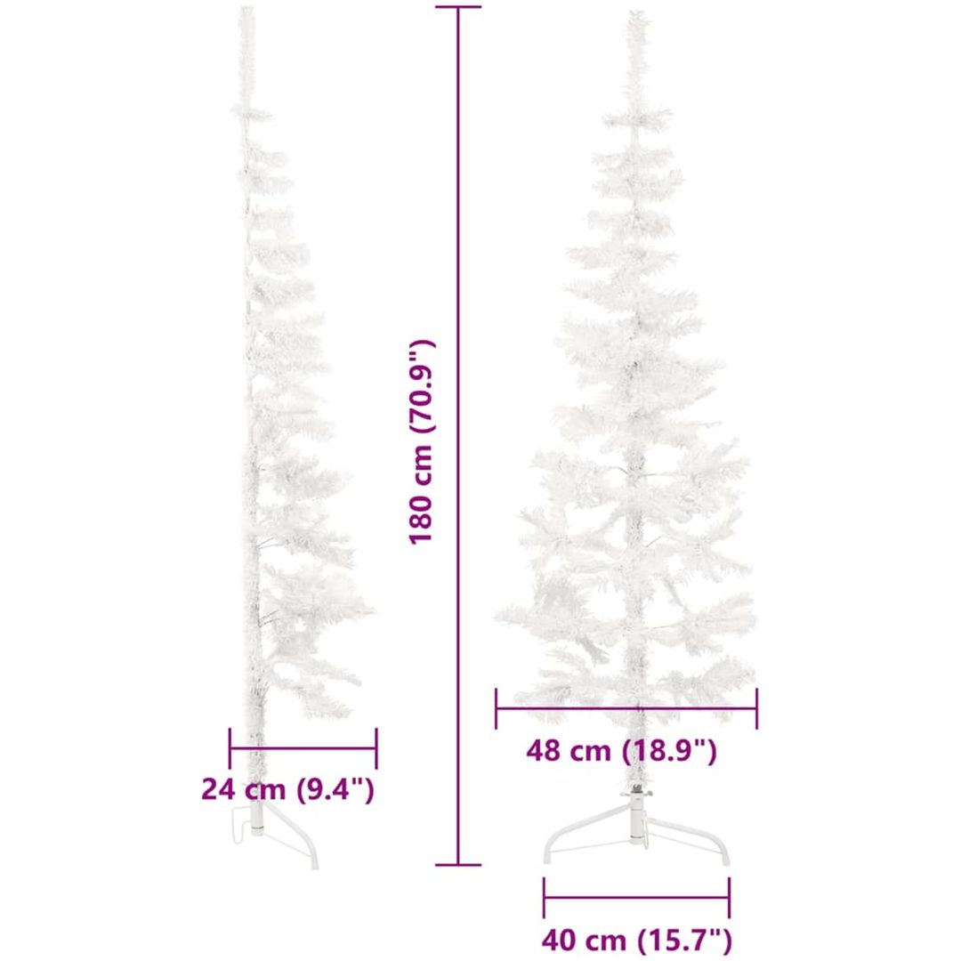Smal halv plastgran med stativ vit 180 cm vidaXL 180 x 49 cm – bild 9